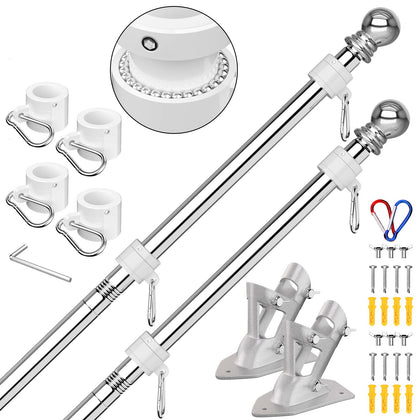 ZMTECH 2-pack 6ft flag poles ready for outdoor display
