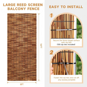 ZNCMRR reed fencing on balcony demonstrates quick privacy and shade.