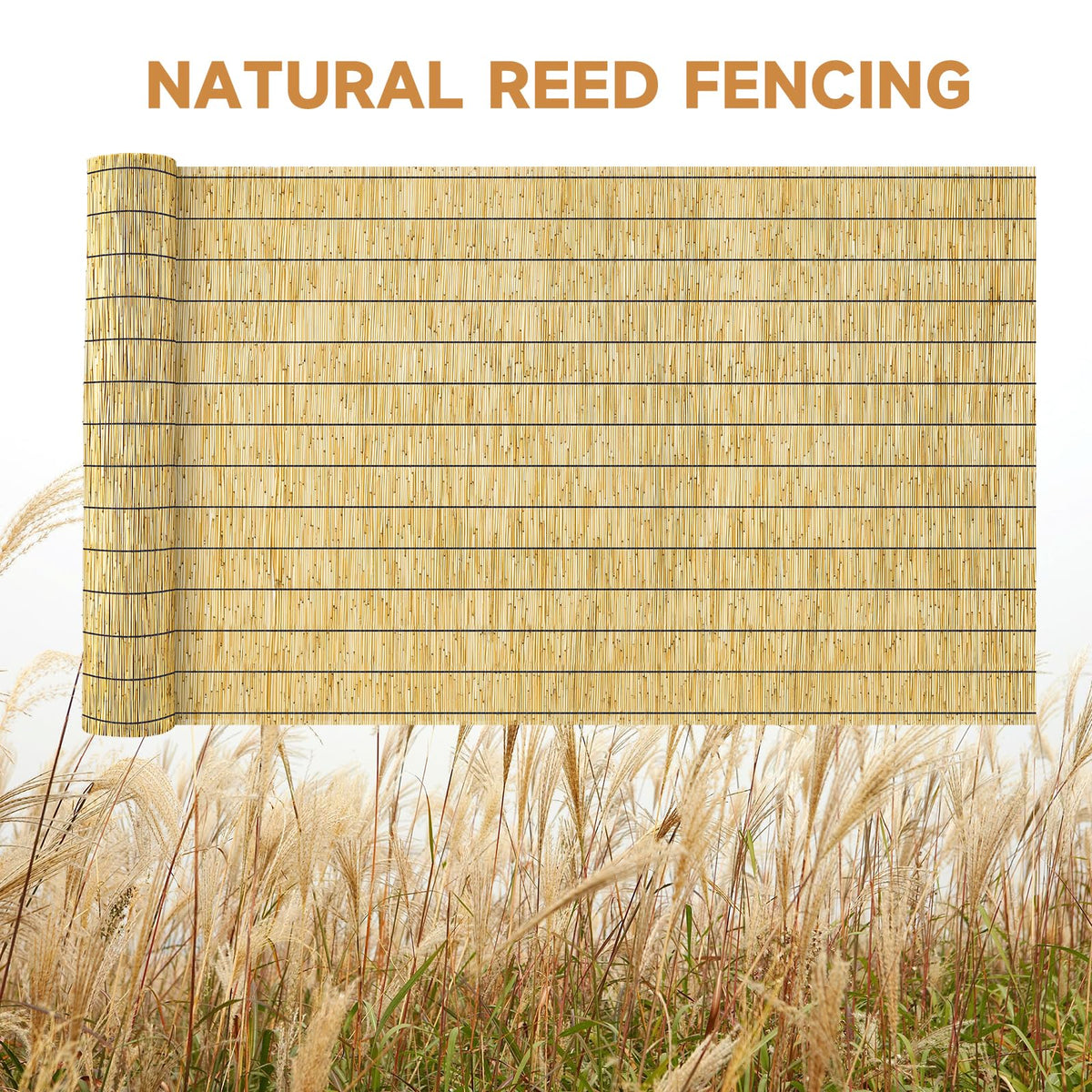 ZNCMRR indoor-outdoor fence roll enhances walls with eco-friendly natural look.