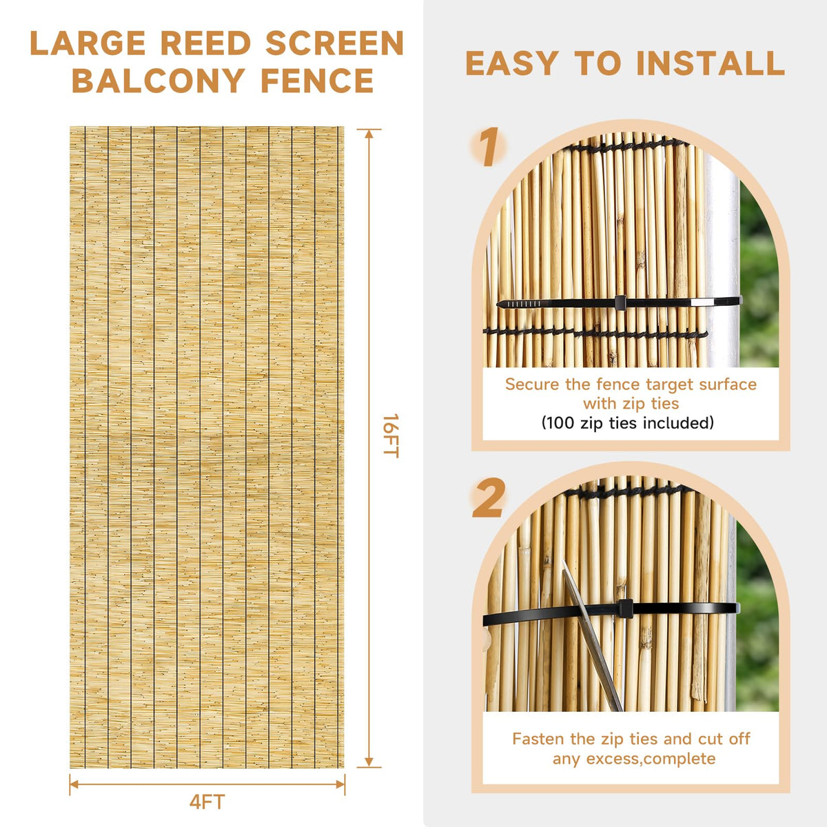 ZNCMRR reed mesh for garden adds decorative touch and helps define spaces.