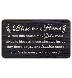 ZNGFON Bless This Home doormat at the front door welcomes guests while trapping dirt.
