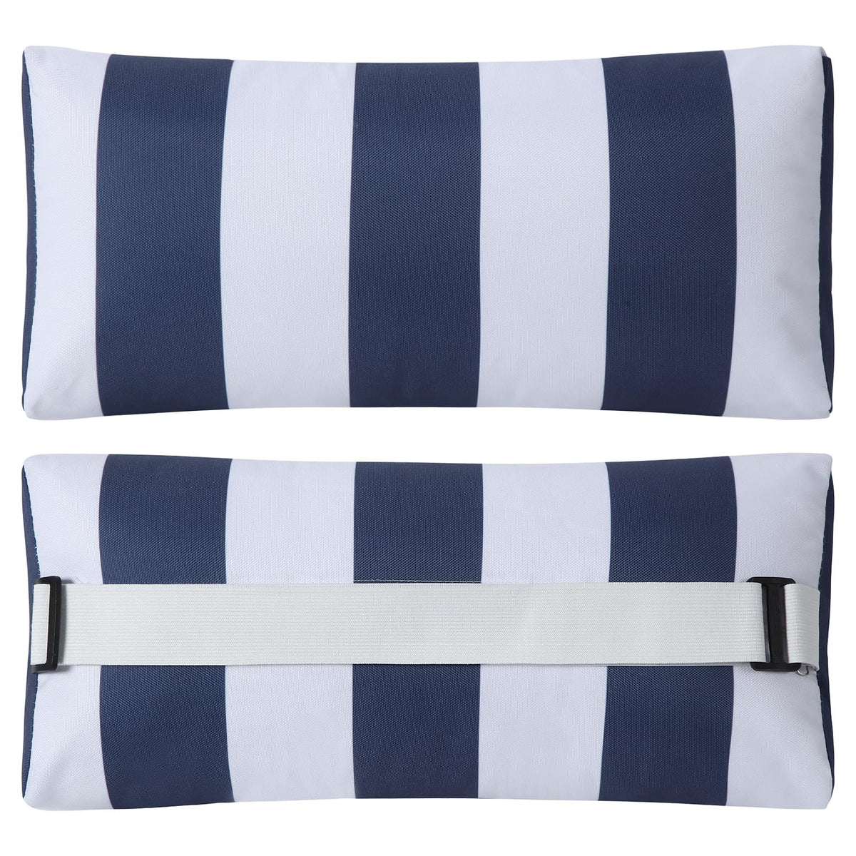 ZOBGOWE stripe chaise headrest pillow offers comfortable neck support for outdoor lounging.