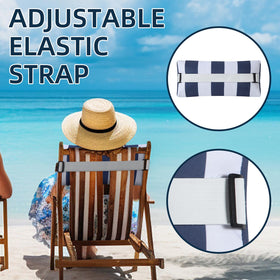 ZOBGOWE navy striped cushions provide stain resistance for patio use.