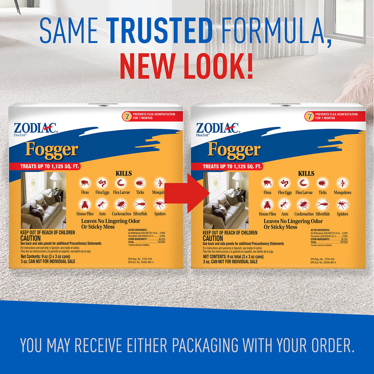 Zodiac Fogger three-pack shown for convenient multi-room treatment.