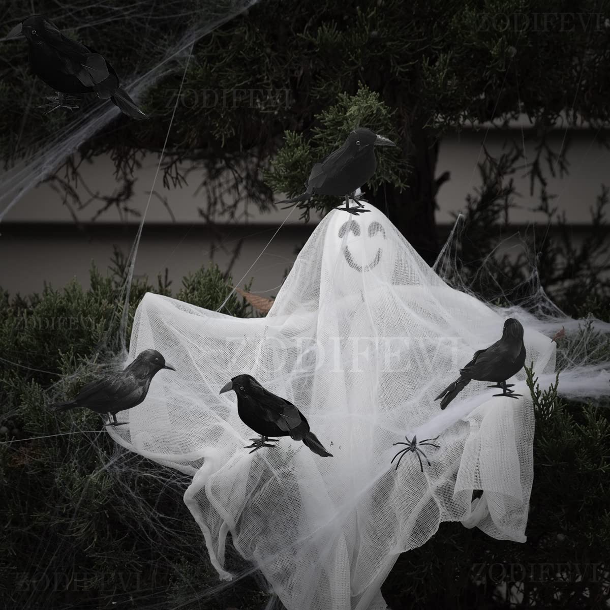 ZODIFEVI Bonarty crows in flight pose, adds drama to outdoor scenes.