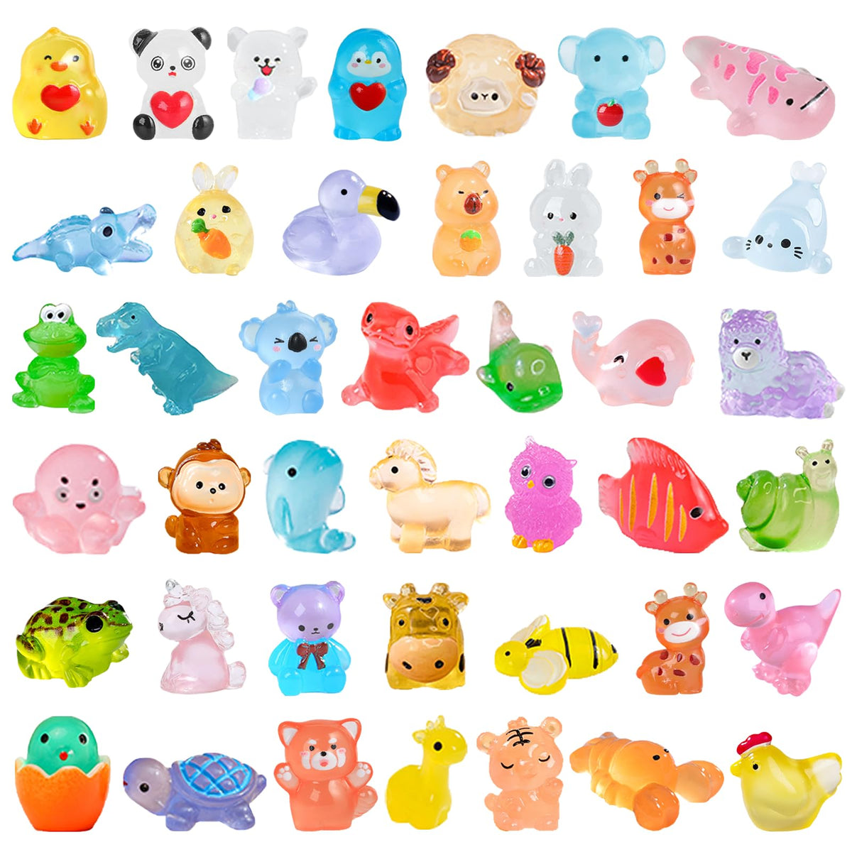 ZODUXI glow mini resin animals duck for day-and-night decor.