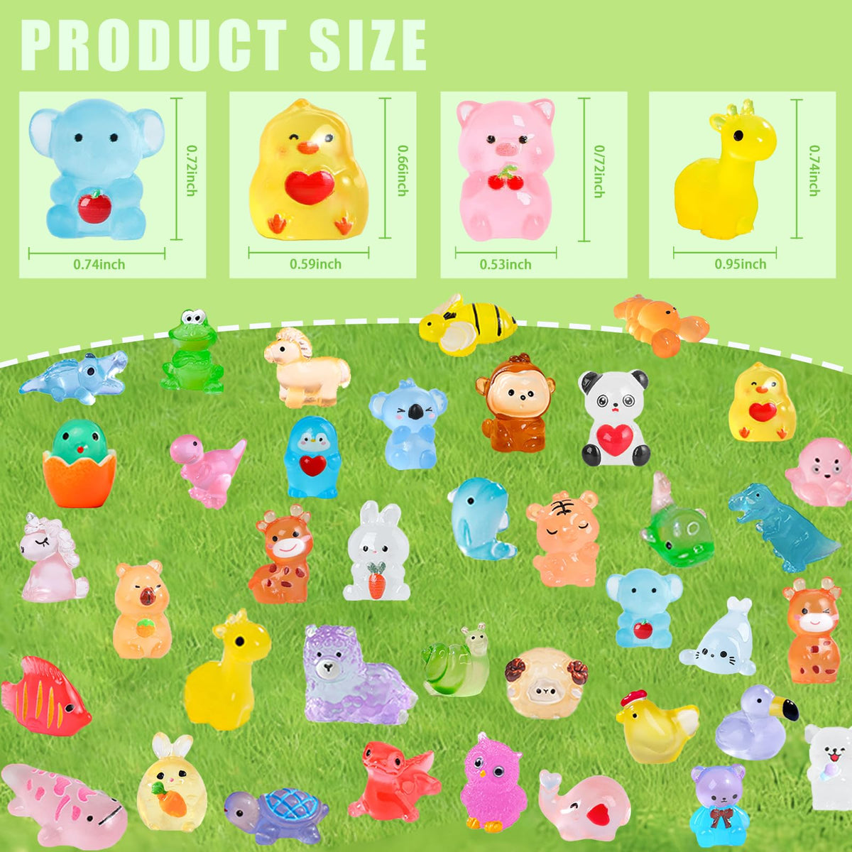 ZODUXI glow mini resin animals fish glow accents.