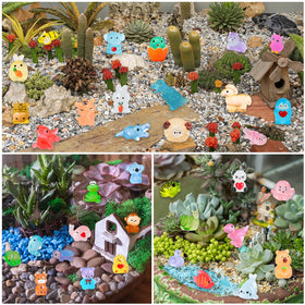 ZODUXI glow mini resin animals variety pack for DIY gardens.