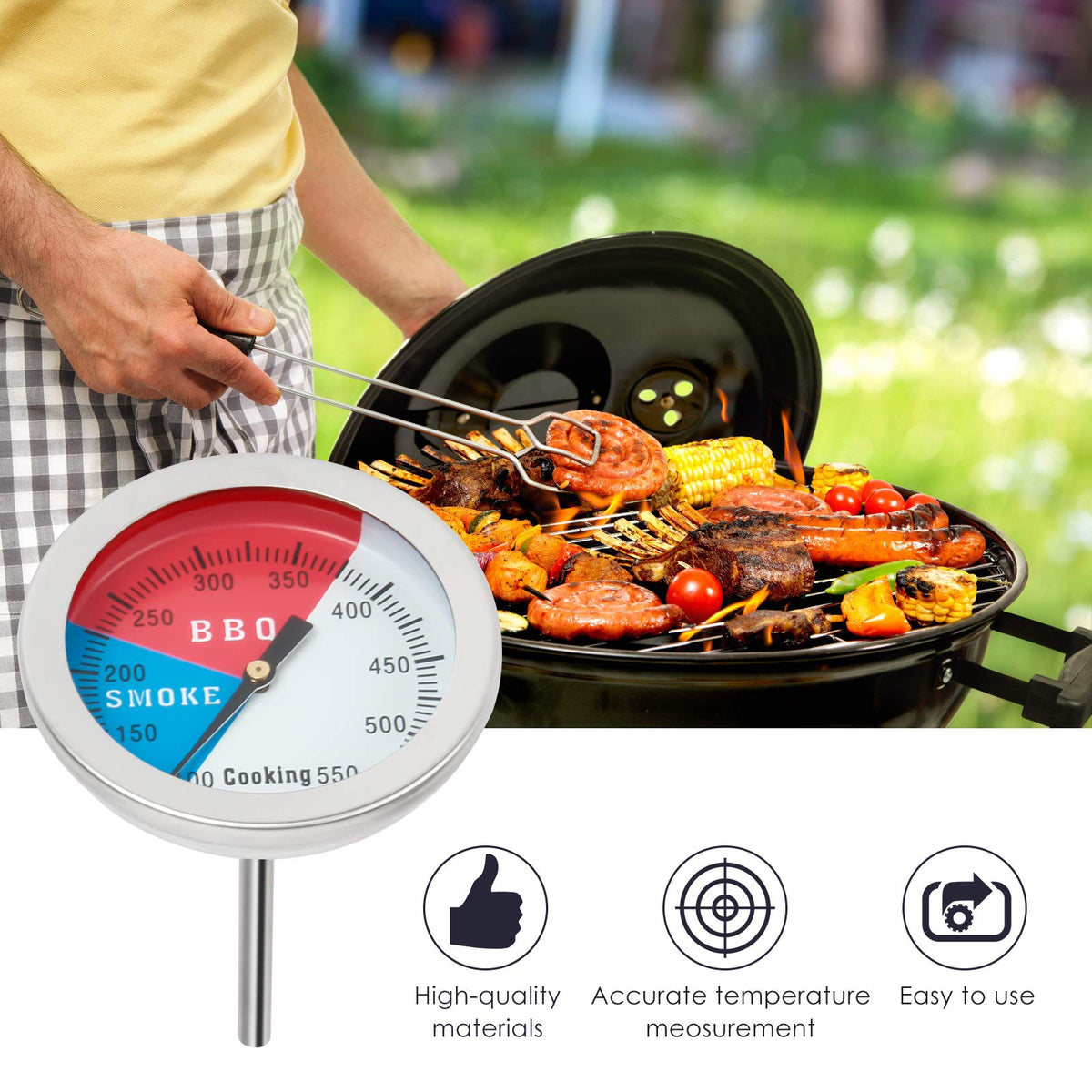 ZOEDO versatile gauge suitable for grill, smoker, and roasting
