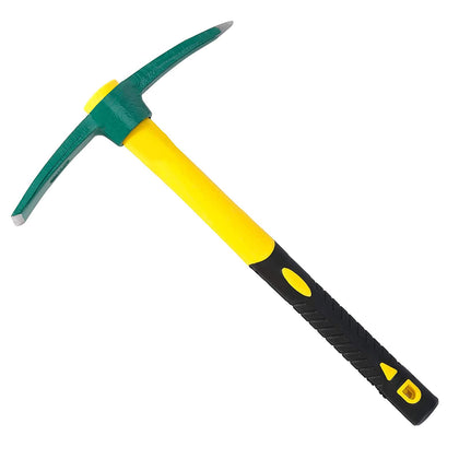 ZOENHOU 15-inch solid pick mattock for breaking ground and loosening soil.