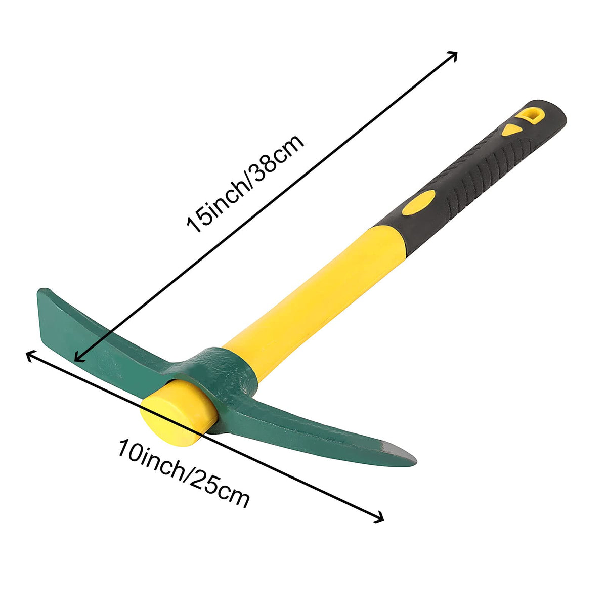 ZOENHOU double ended mattock hoe breaking rocky soil and hoeing
