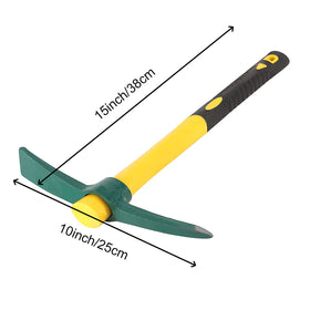 ZOENHOU double ended mattock hoe breaking rocky soil and hoeing