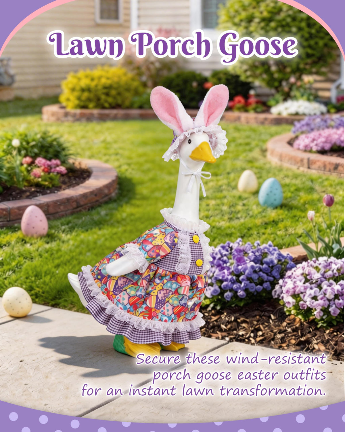 ZOES HOMDECO 23-inch statue fit ensures secure wear against wind.