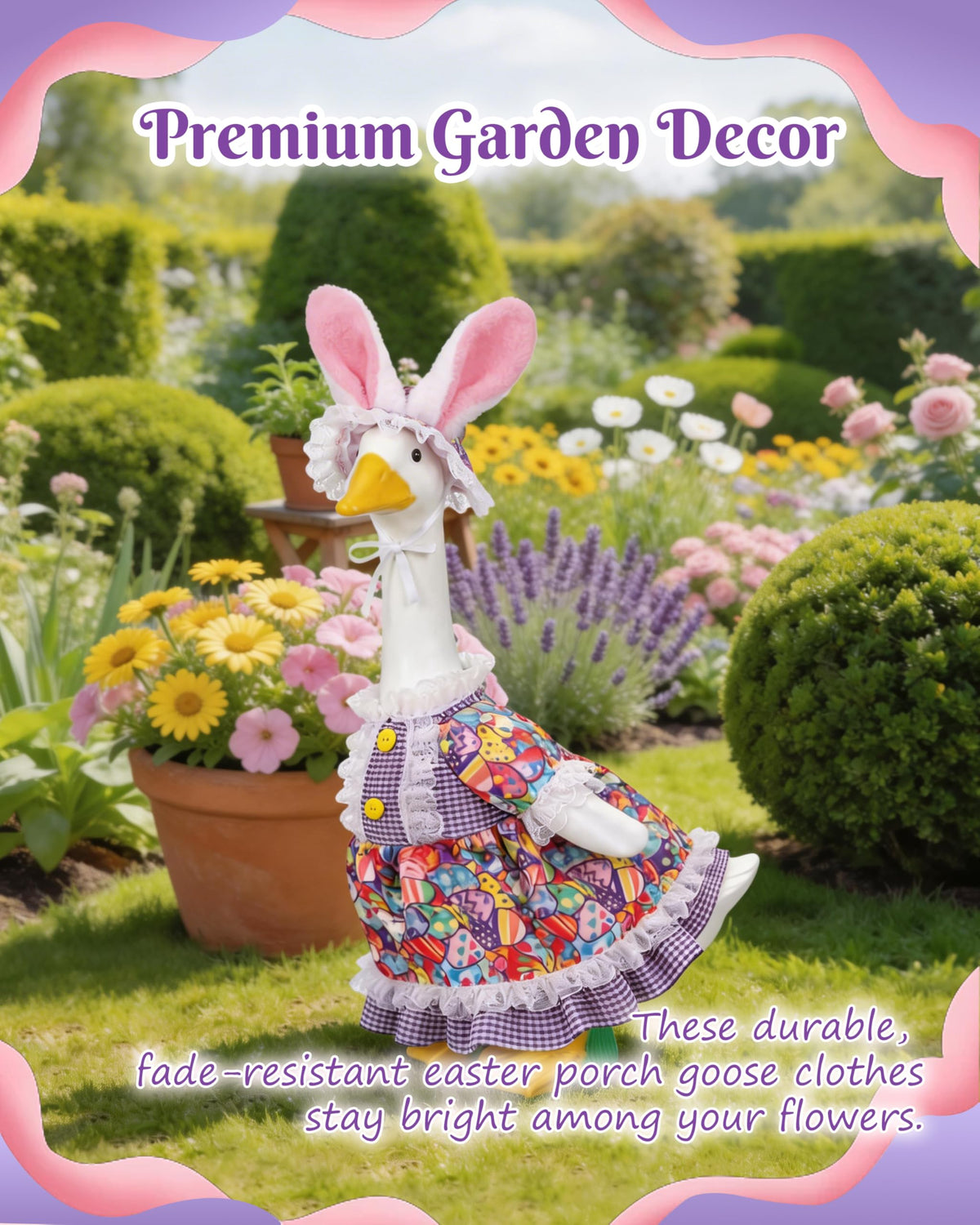 ZOES HOMDECO premium fade-resistant fabric preserves bright colors outdoors.
