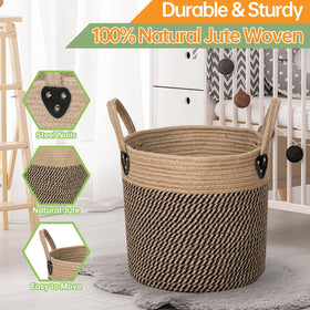 Zoes Homeware jute basket used as planter cover on a pot