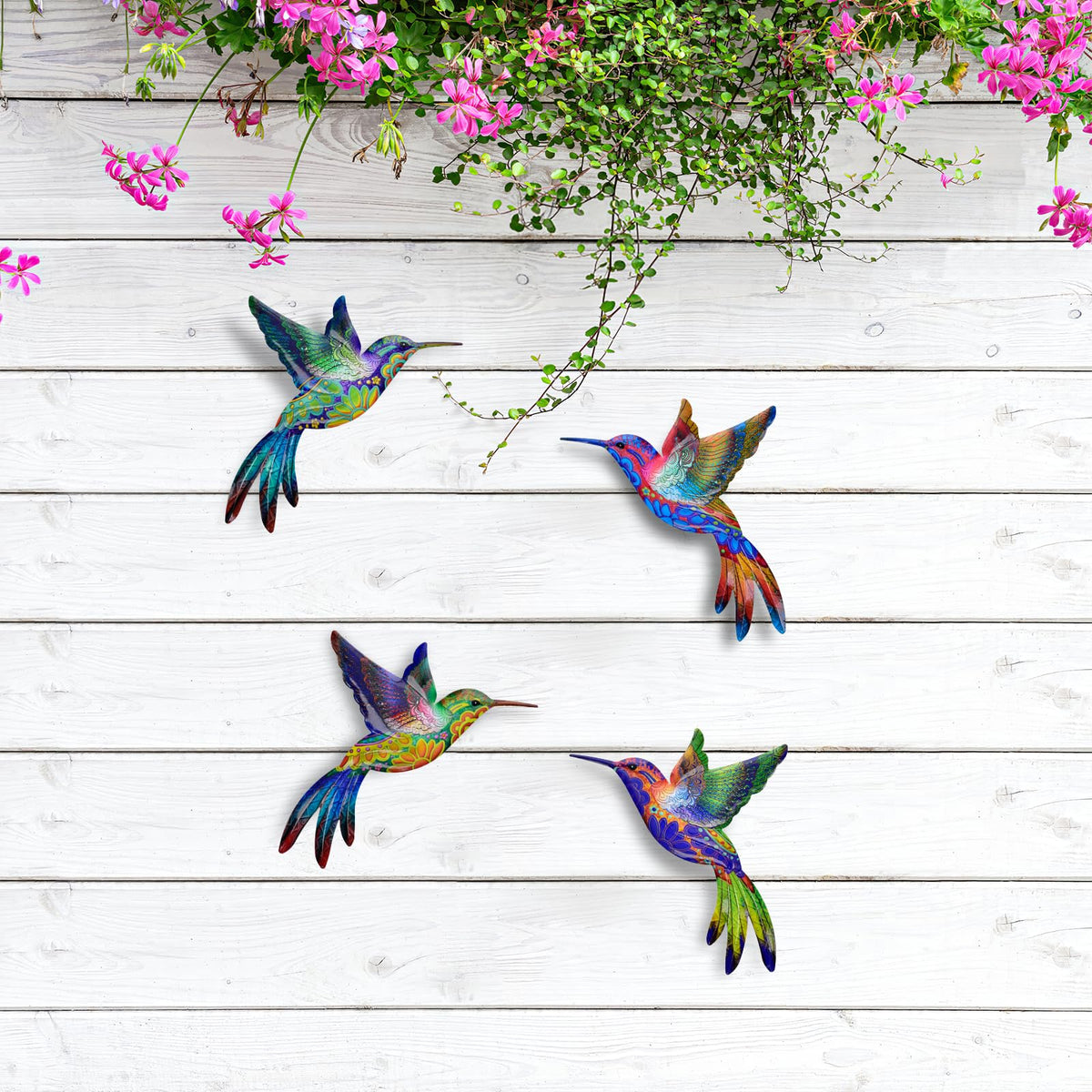 Zoihet easy-hang back-hook hummingbird wall art for quick mounting