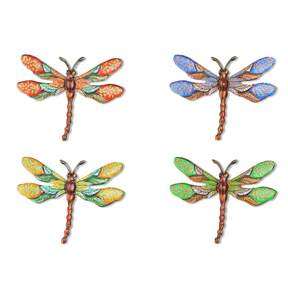 Zoihet metal dragonfly wall decor adds vivid 3D color to outdoor walls.