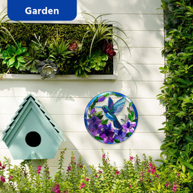 Zoihet hummingbird wall art on fence decor brings outdoor whimsy