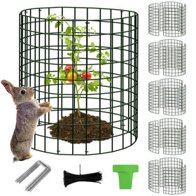 ZOKCC plant protector cages assembled around a young plant to deter animals.