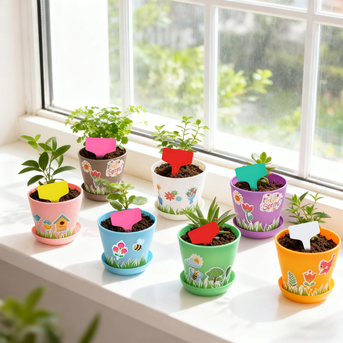 Zoketriton grass stickers add bright decorative accents to crafts.
