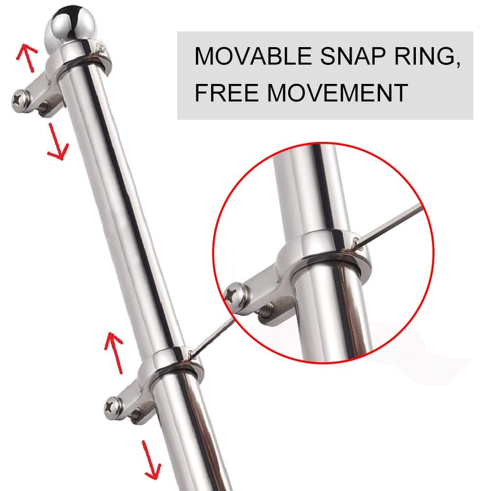 ZOMCHAIN 316 stainless steel flag pole offers long-lasting seawater resistance.