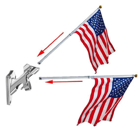ZOMCHAIN polished flag pole bracket enhances exterior display.