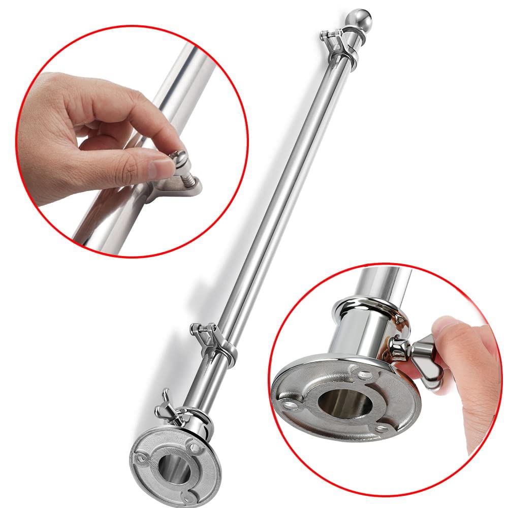 ZOMCHAIN flag pole mount hardware for secure boat and RV installations.
