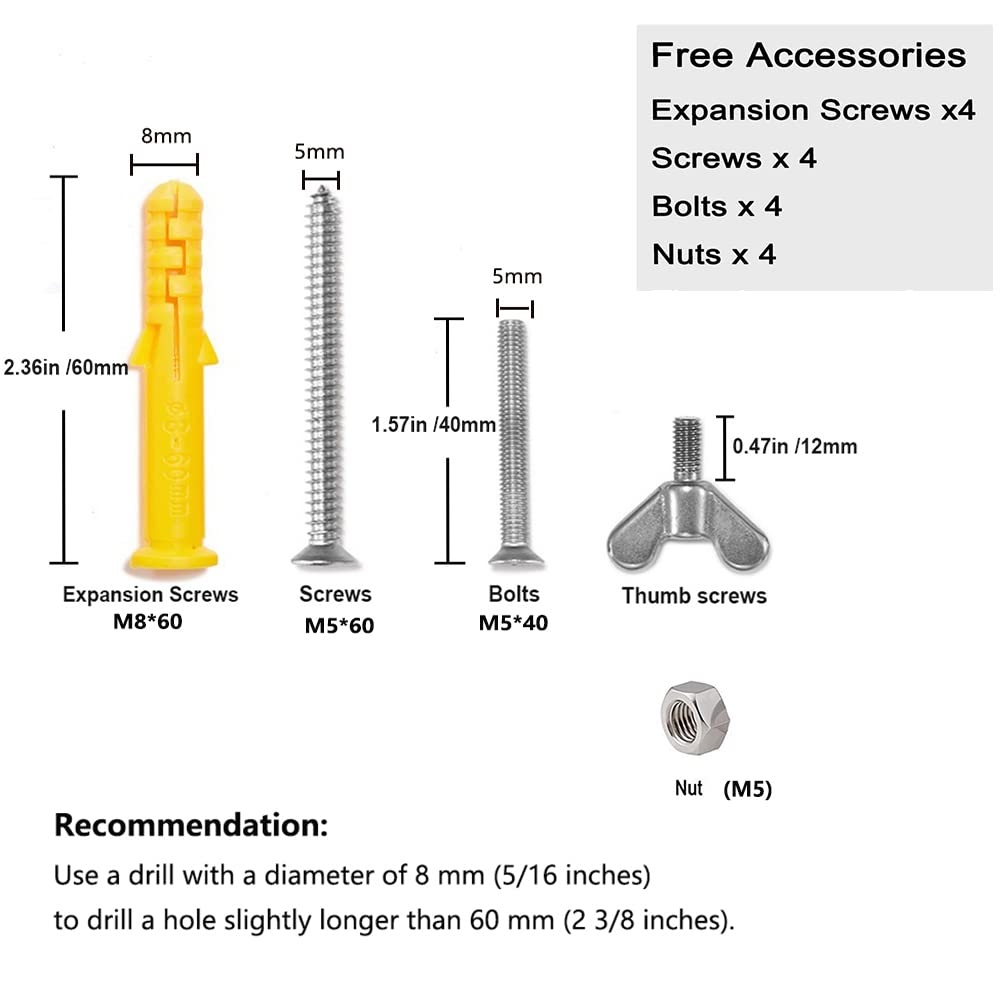 ZOMCHAIN screw and bolt fitting kit accompanying bracket