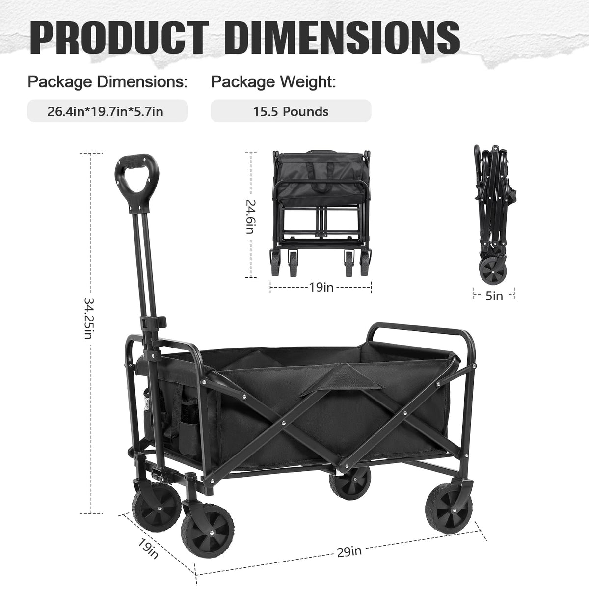 ZOMEYLPO collapsible wagon outdoors with gear ready for beach or park trips.