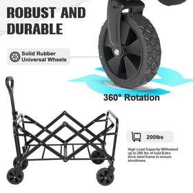 ZOMEYLPO wagon with all-terrain wheels handling sand and grass smoothly.