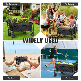 ZOMEYLPO wagon set up beside car for camping or shopping.
