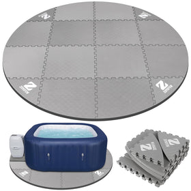 ZOMOFEW hot tub mat 77-inch interlocking tiles provide durable floor protection outdoors