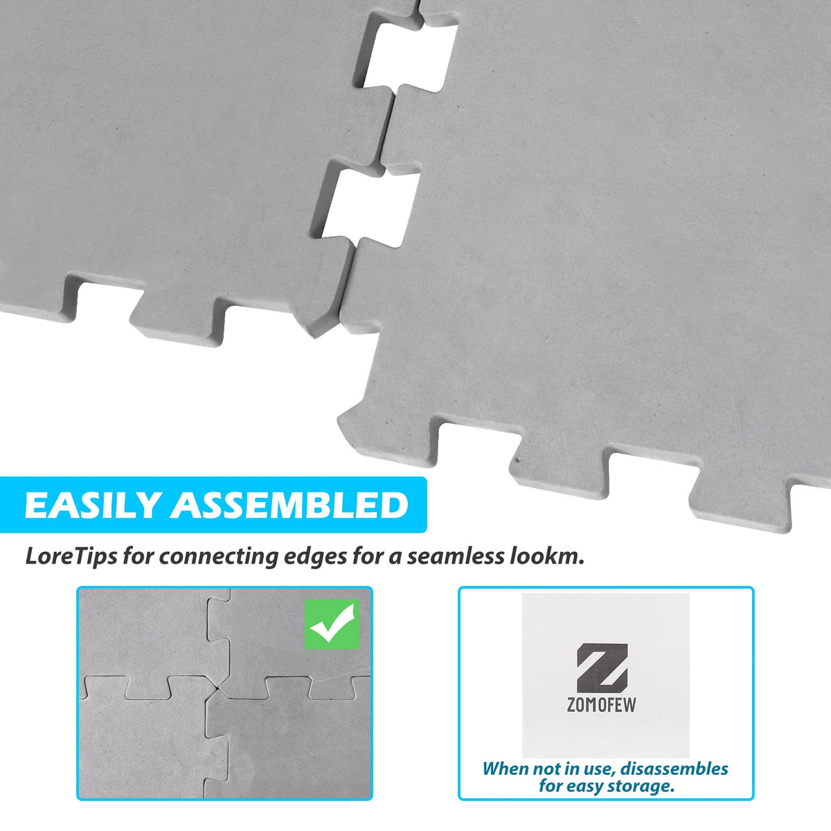 ZOMOFEW hot tub mat interlocking design makes setup and storage easy