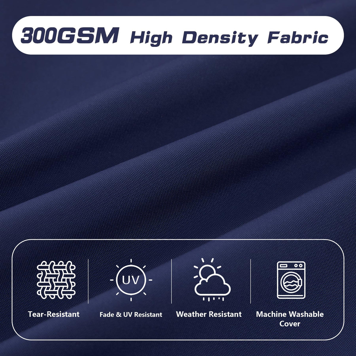 Zonamat navy high-back cushion back panel for sturdy support