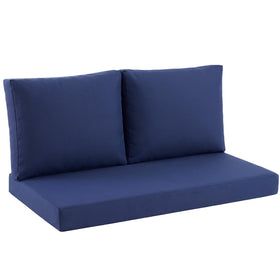 Zonamat outdoor loveseat cushion 46x26 fits wicker loveseats with full coverage.