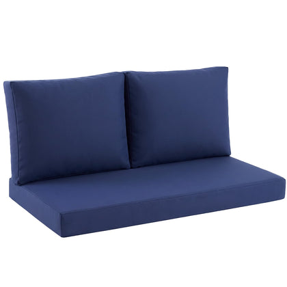 Zonamat outdoor loveseat cushion 46x26 fits wicker loveseats with full coverage.