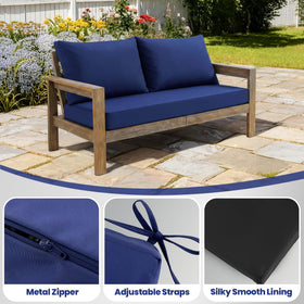 Zonamat adjustable straps keep cushions securely in place on windy days.