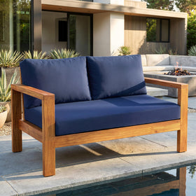 Zonamat cushion waterproof and fade-resistant fabric safeguards color outdoors.