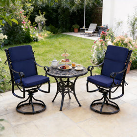 Zonamat navy seat cushion adds padding to dining chairs