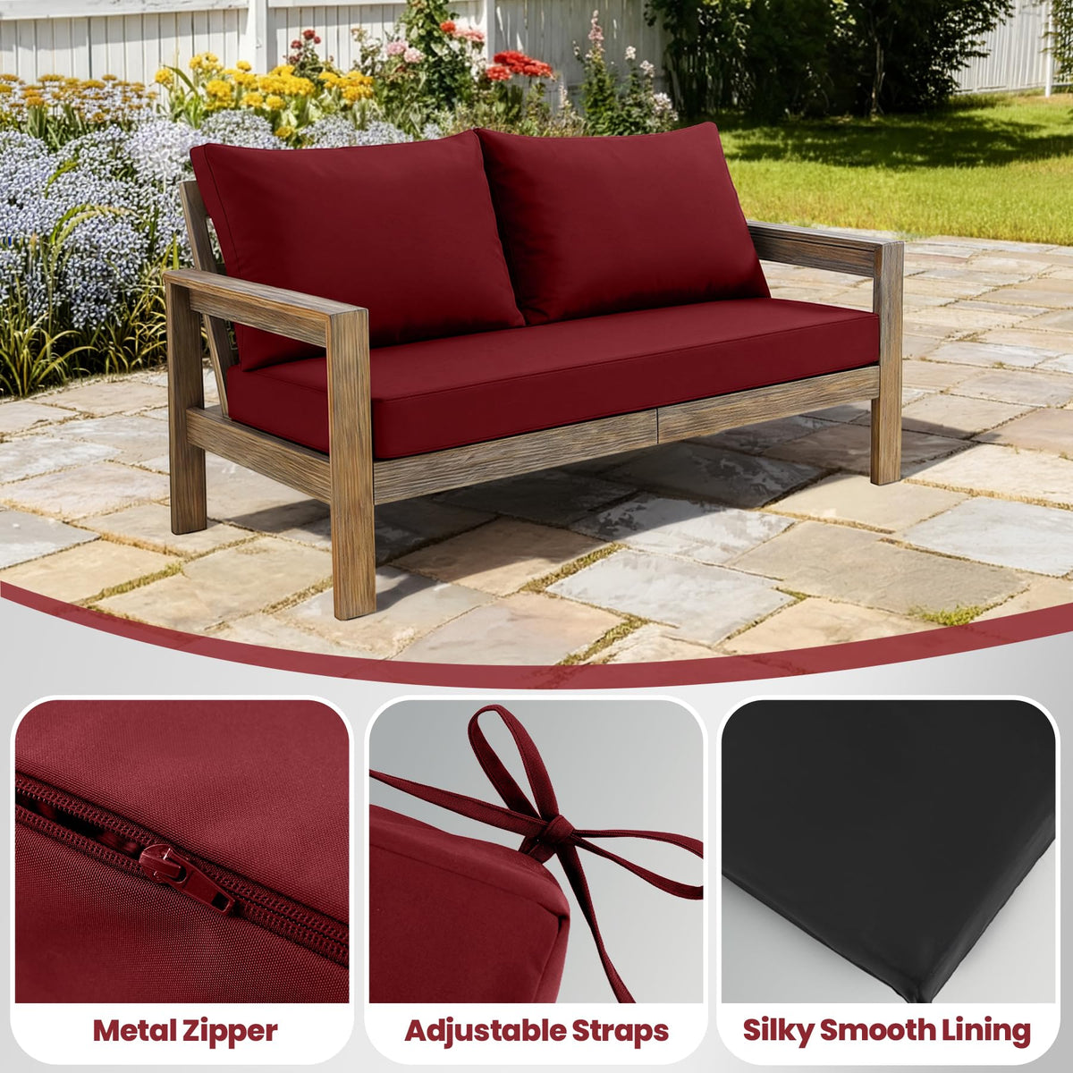 Zonamat waterproof and fade-resistant fabric swatch for patio cushions