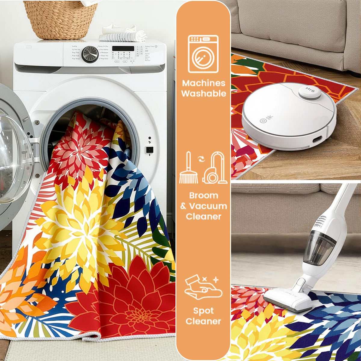 ZonLi outdoor rug easy to clean with hose-down after spills