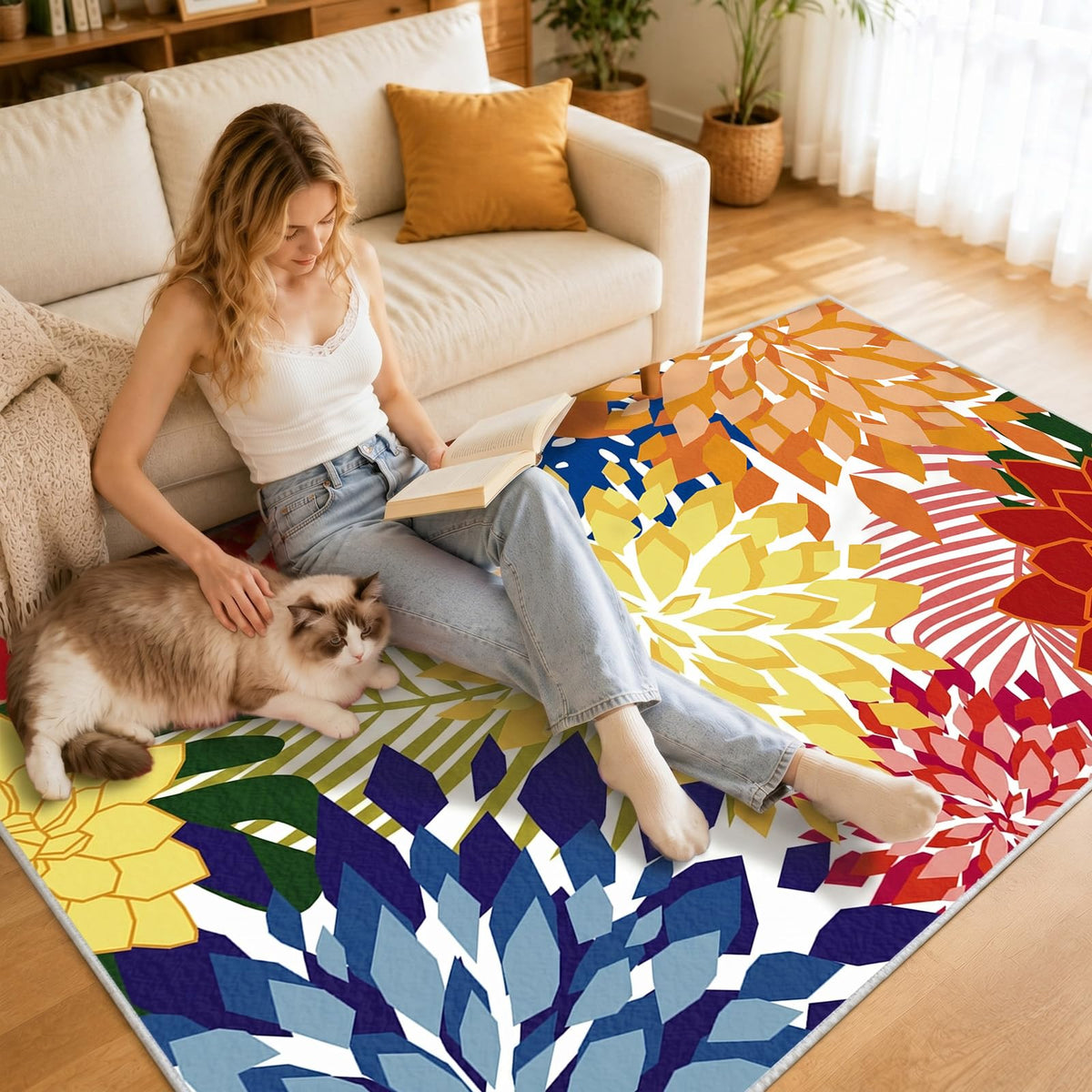 ZonLi outdoor carpet refreshes spaces with tropical floral vibes