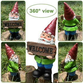 Zonling porch gnome front-door decor enhances curb appeal.
