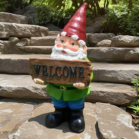 Zonling resin gnome weatherproof for outdoor spaces and seasonal display.