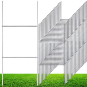 Zonon 100pcs H stakes for yard signs, front view showing stable outdoor display