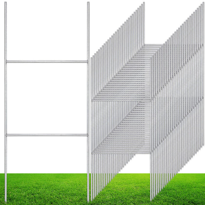 Zonon 100pcs H stakes for yard signs, front view showing stable outdoor display