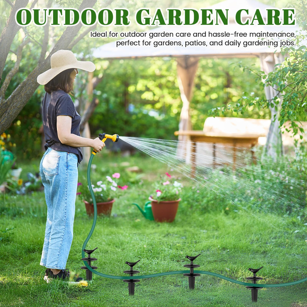 Zonon 6-pack garden hose guide spikes for easy irrigation setup