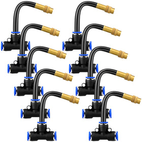 Zonon brass misting nozzle tee with built-in 4-inch hose for patio cooling.