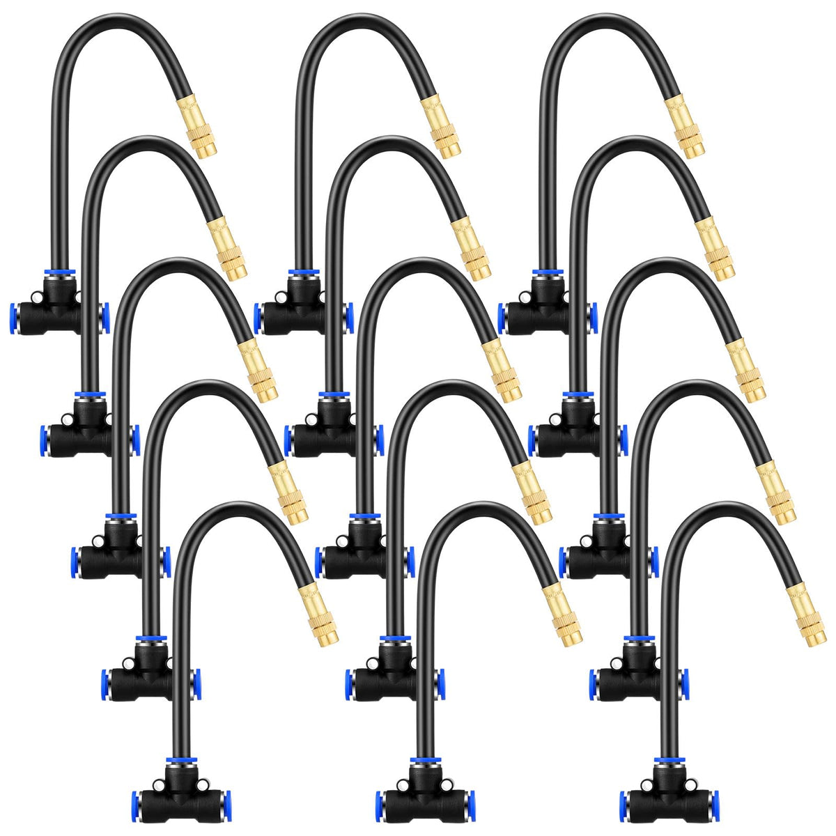 Zonon brass misting nozzle tee with 8-inch hose provides efficient outdoor cooling.