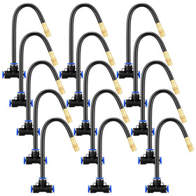 Zonon brass misting nozzle tee with 8-inch hose provides efficient outdoor cooling.